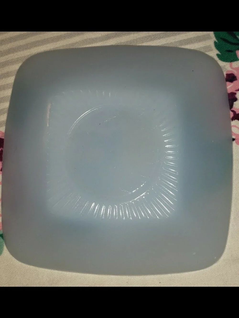Vintage Mid-Century Azurite Delphite Blue Milk Glass Tea Cup & Saucer Set